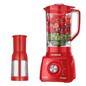 Liquidificador Mondial L-99 com Filtro Copo Cristal, 3 Velocidades