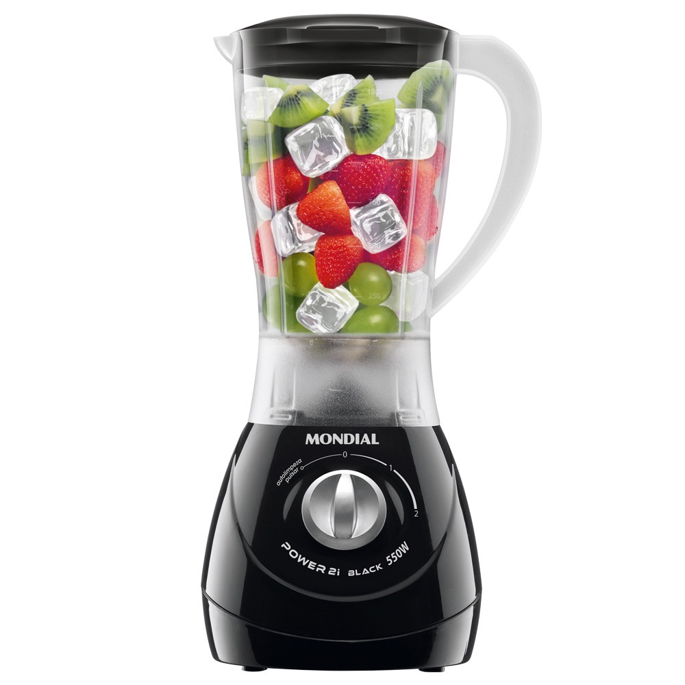 Liquidificador Mondial Power 550W 2 Velocidades 2 litros Black
