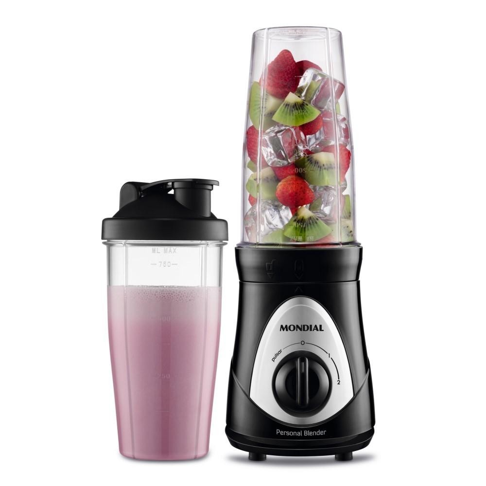 Liquidificador Portátil Mondial Personal Blender 127v 750mL Preto