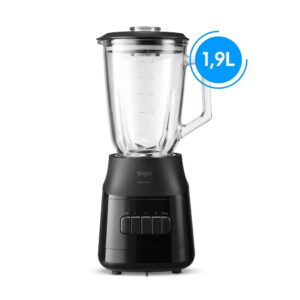 Liquidificador Super Force Preto 900W 3 Velocidades Jarra de Vidro
