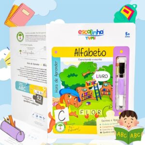 Livro Caderno De Caligrafia Infantil Alfabeto C Caneta Apagável