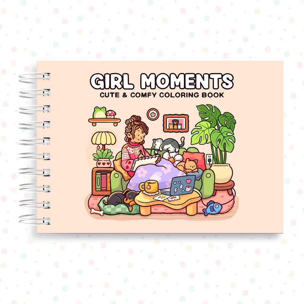 Livro de Colorir Girl Moments 40 Folhas 180 G Capa Dura Caderno