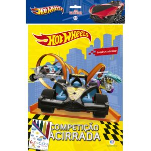 Livro Hot Wheels com giz de cera Ciranda Cultural