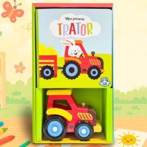 Livro Infantil com Trator Brinquedo Sensorial Educativo Interativo