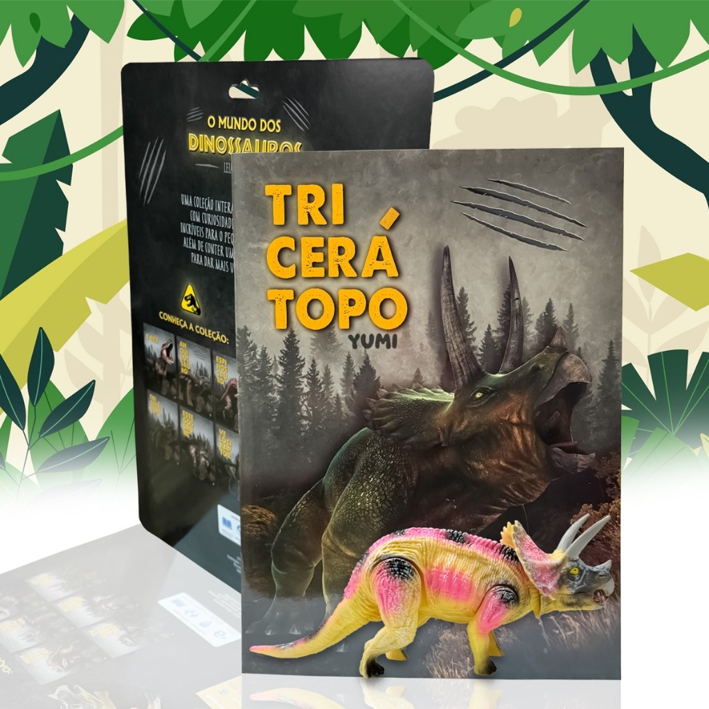 Livro Mundo Dos Dinossauros Dinossauro Brinquedo Tricerátopo