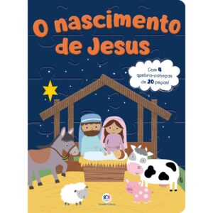 Livro Quebra-cabeça com 20 Peças O Nascimento de Jesus