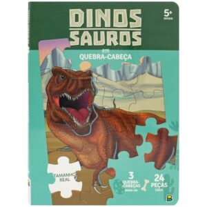 Livro Quebra-Cabeça QC20X27 Dinossauros em Quebra-Cabeça — Brinquedos