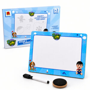 Lousa Infantil Bento e Totó Oficial Apaga e Desenha 33cm Educativa