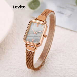 Lovito Elegante Relógio De Quartzo Simples E Básico De Quartzo Para