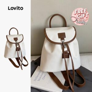 Lovito Mochila Casual Estilo Coreano Com Detalhes Contrastantes