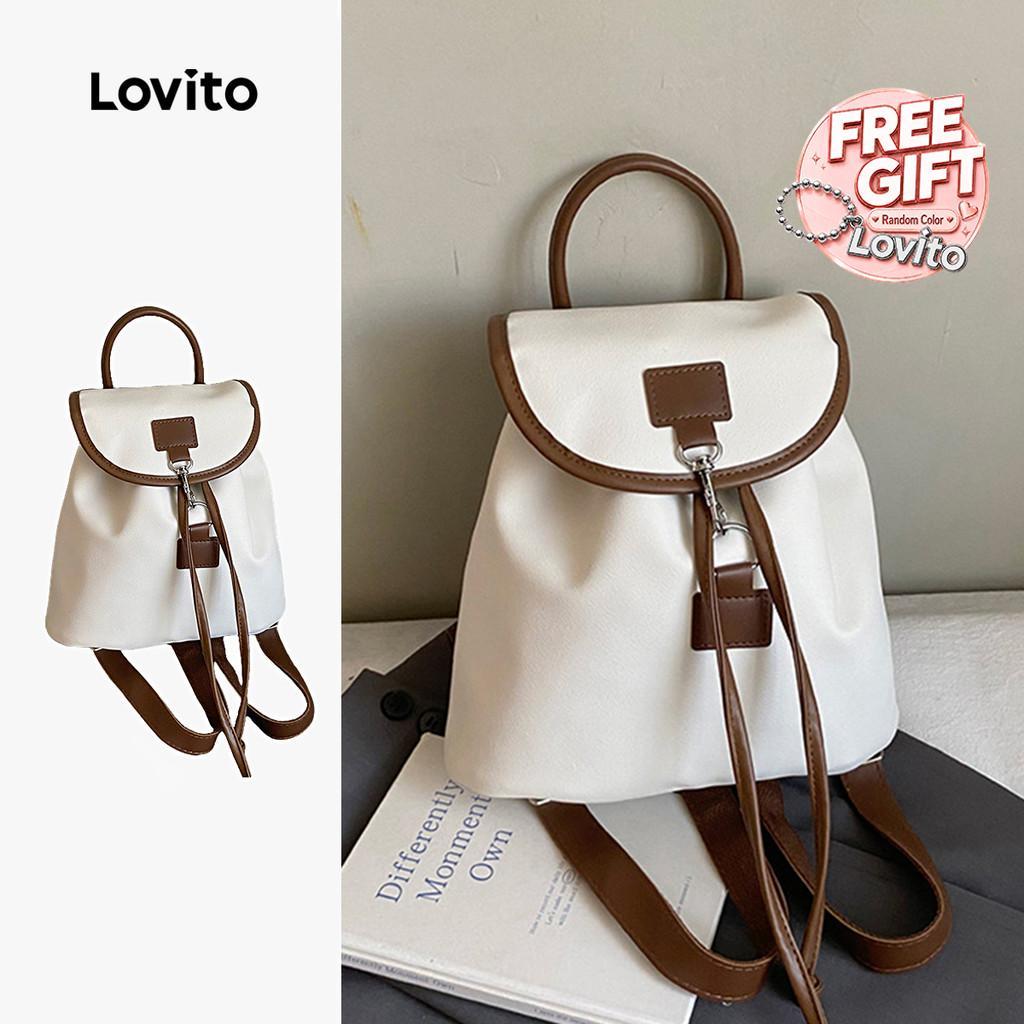 Lovito Mochila Casual Estilo Coreano Com Detalhes Contrastantes