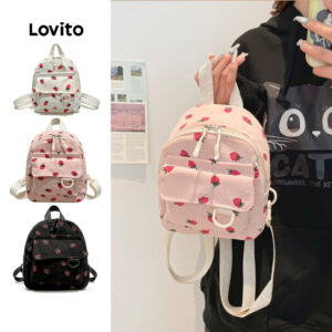 Lovito Mochila Feminina Casual Coreana Com Vários Compartimentos E