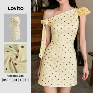 Lovito Vestido Feminino Amareloclaro Com Estampa De Bolinhas