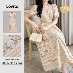 Lovito Vestido Feminino Elegante Longo De Trabalho Estampa Tribal