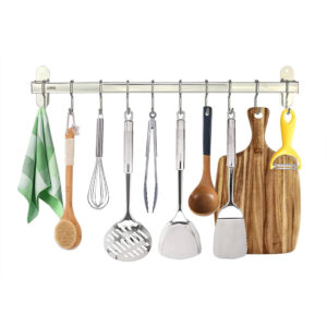 Lumai Suporte Parede Cozinha 10 Ganchos Inox 304 Barra 50cm — Organização