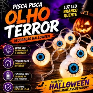Luminária De Led Varal Decorativo Halloween Dia Das Bruxas Decoração