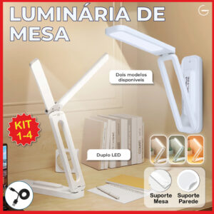 Luminária de Mesa Abajur Led Dobrável 3 Tons de luz suporte