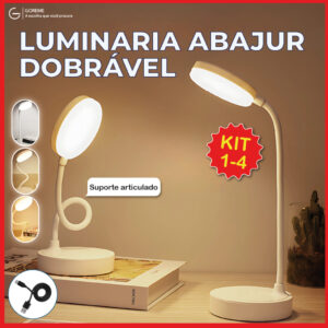 Luminária de Mesa Abajur Led Dobrável 3 Tons de luz suporte