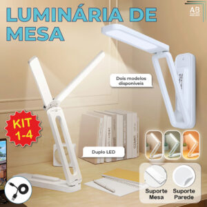 Luminária de Mesa Abajur Led Dobrável 3 Tons de luz suporte