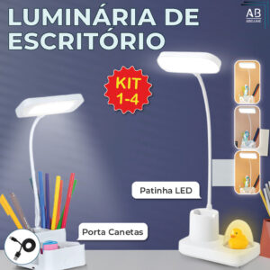 Luminária de Mesa Abajur Led Escritório Patinho Led Porta Canetas