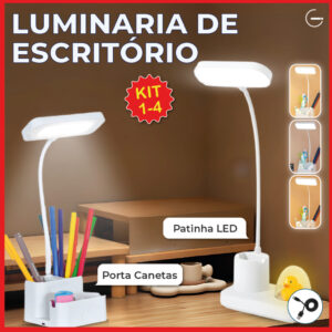 Luminária de Mesa Abajur Led Escritório Patinho Led Porta Canetas