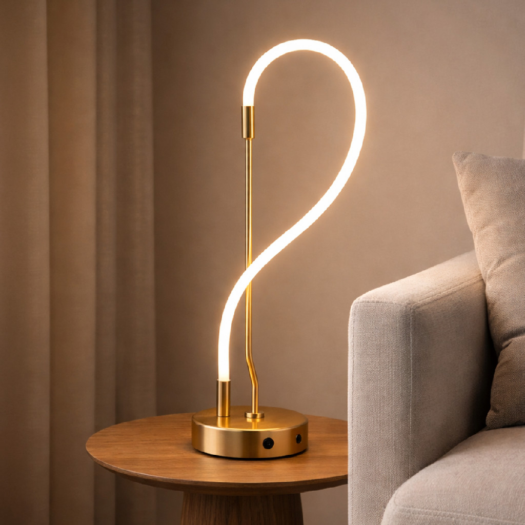 Luminária de Mesa Led Curves 15w 3000K 6500K Branco Quente Neutro