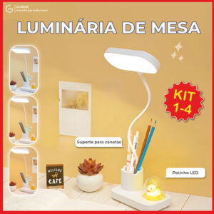 Luminária de Mesa Patinho Led Abajur Portátil Recarregável USB 3 Tons