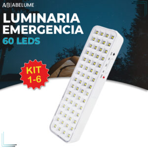 Luminária Emergência Lâmpada 60 Leds Recarregável Bivolt Luz Branca