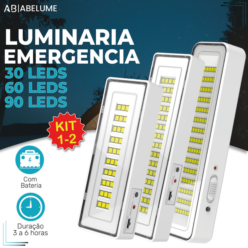 Luminária Emergência Lâmpada Portátil 30 60 90 Leds Recarregável — Decoração