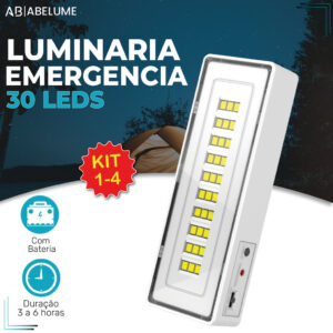 Luminária Emergência Lâmpada Portátil 30 Leds Recarregável Bivolt Luz