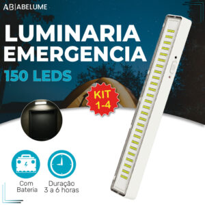 Luminária Emergência Portátil 120 Led Pro 15W Branco Frio Bivolt