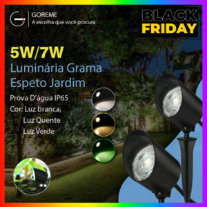 Luminária Espeto Jardim LED 5W 7W Luz de Gramado a prova dágua