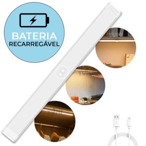 Luminária Lâmpada Led Barra 50cm Sensor Presença Spot Armários Branco
