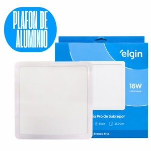 Luminária Painel Plafon Pro Aluminio Sobrepor Quadrado Led 18w 21×21