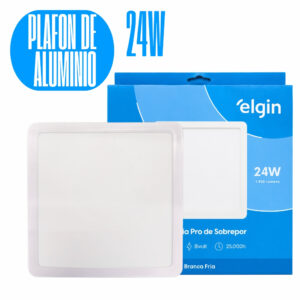 Luminária Painel Plafon Pro Aluminio Sobrepor Quadrado Led 24w