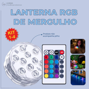 Luminária para Piscina Led Spot RGB Submersível com 16 Cores Piscina