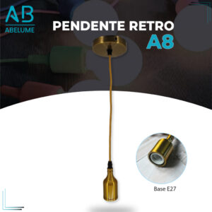 Luminária Pendente A8 Cor Dourado Verde Antigo Vermelho Antigo Preto