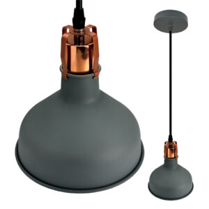 Luminária Pendente Arthur 40W Metal Cinza Design Moderno 19x150cm