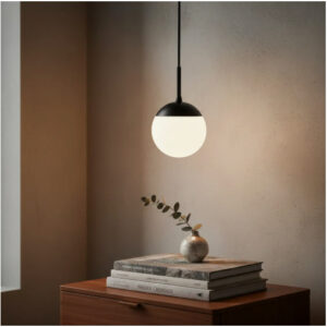 Luminária pendente de Teto Jabuticaba Com Globo Vidro Fosco 12cm Para