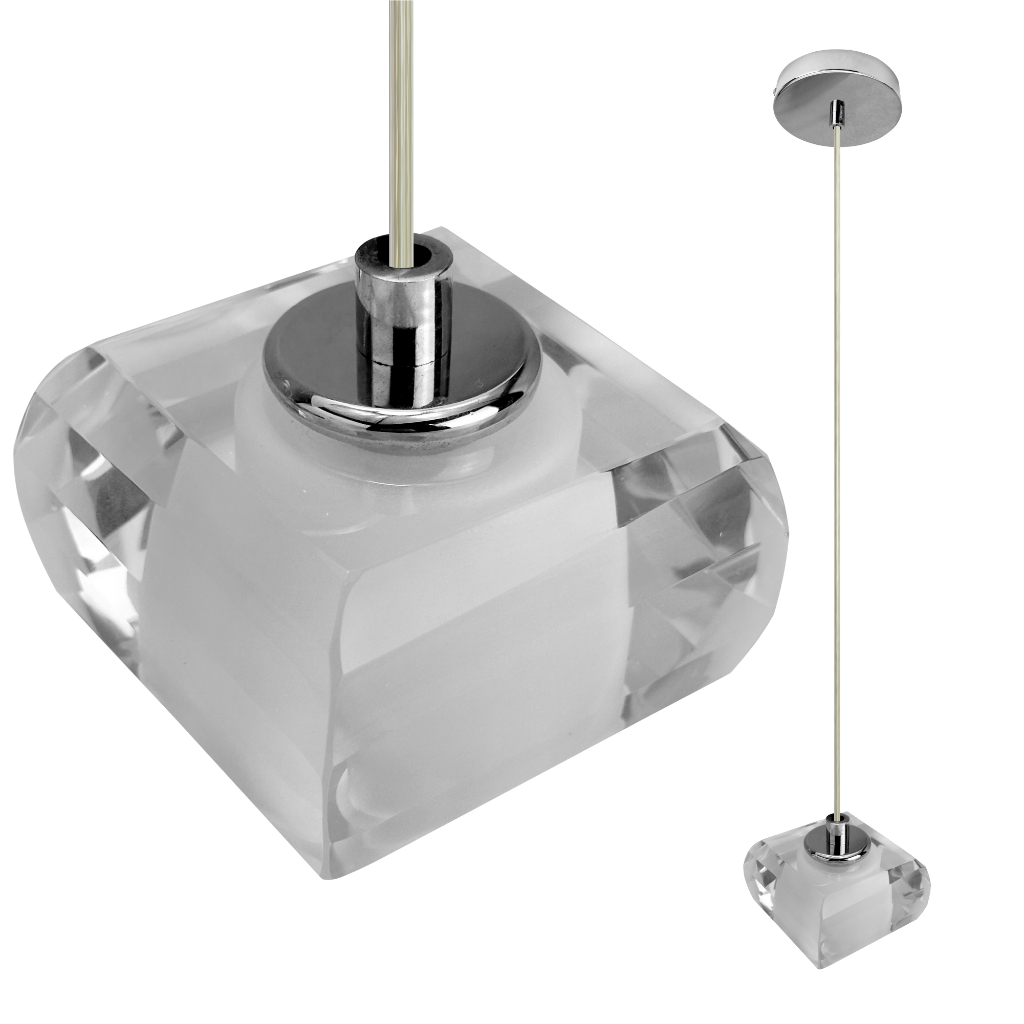 Luminária Pendente de Vidro Daily Tejy Moderno 9x9x6cm G9 40W 127 — Decoração