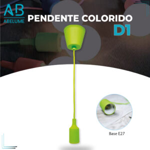 Luminária Pendente Luz LED D1 Colorido Vermelho Branco Cinza Preto