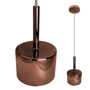 Luminária Pendente Madri Vidro Tejy G9 14x140cm Rose Gold Moderno e