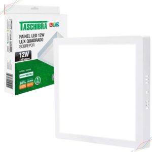 Luminária Plafon Painel LED 12W Sobrepor Quadrado Branco Fio Bivolt — Decoração