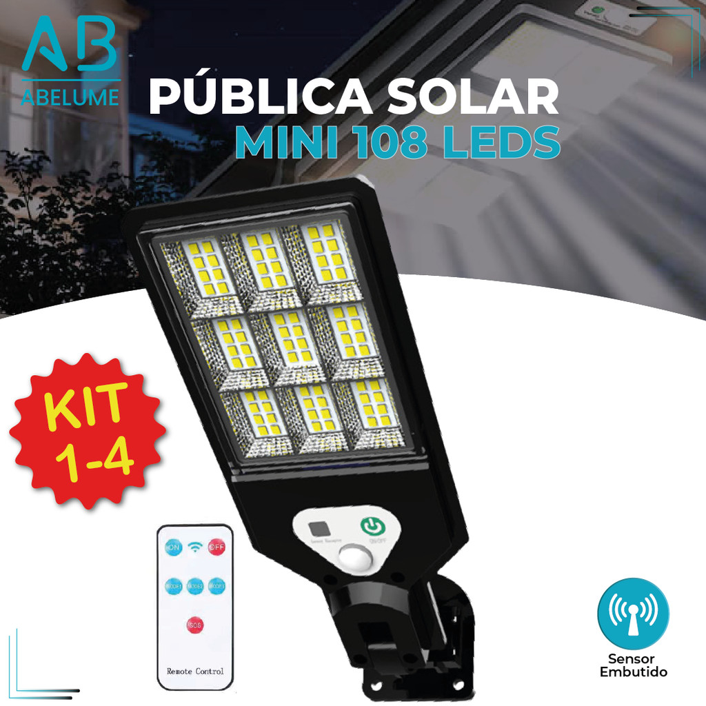 Ofertas de Casa e Decoração: Luminária Pública Luz Solar Externo 108 Leds Com Controle Remoto com 80% de desconto Ofertas de Casa e Decoração: Luminária Pública Luz Solar Externo 108 Leds Com Controle Remoto com 80% de desconto