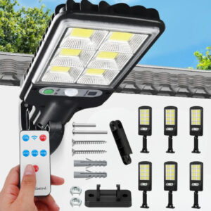 Luminária Refletor Solar LED 120 Leds Externa com Sensor de Presença