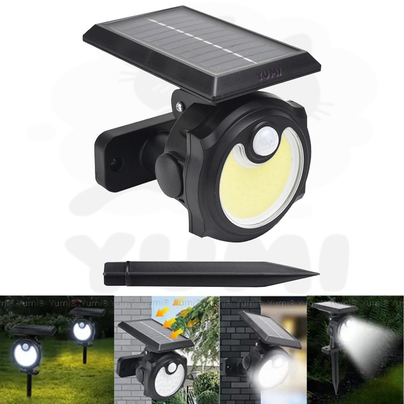 Luminária Refletor Solar Sensor Movimento Spot Balizador Jardim