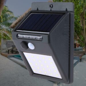 Luminária Solar de Parede 25 Led com Sensor de Movimento Acendimento