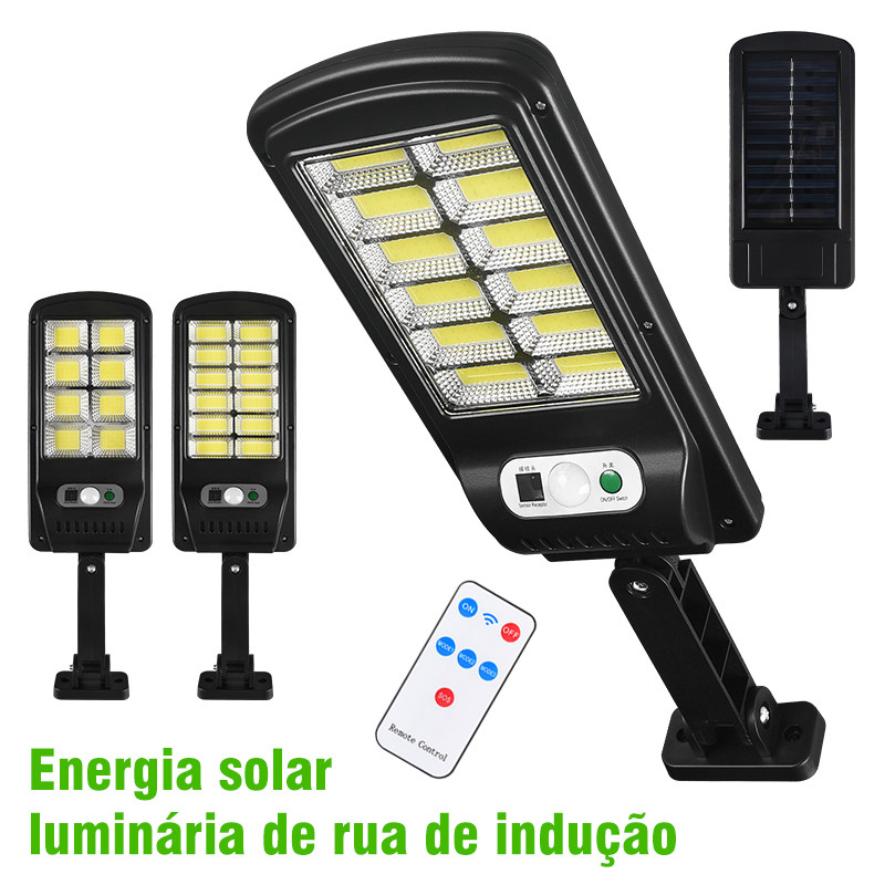 Luminária Solar Poste Parede Refletor 160Cob 200W Sensor Movimento — Decoração