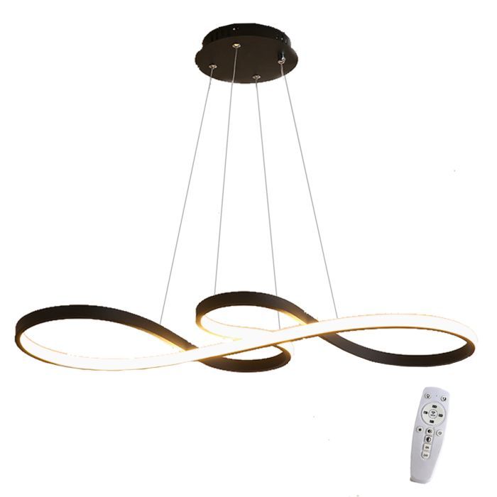 Lustre Led Luminária Pendente Infinito Luxo Design Moderno Bivolt 45w