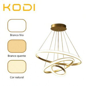 Lustre Moderno Nordico 3 Luzes Pendente para SalaCozinha Luminária